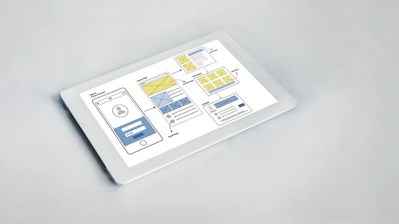 Website design mockup showing responsive layouts